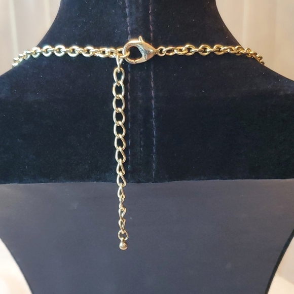 🐅CHUNKY TRIBAL GOLDEN FAUX TIGER'S EYE STATEMENT BIB NECKACE🐅 - Picture 4 of 6